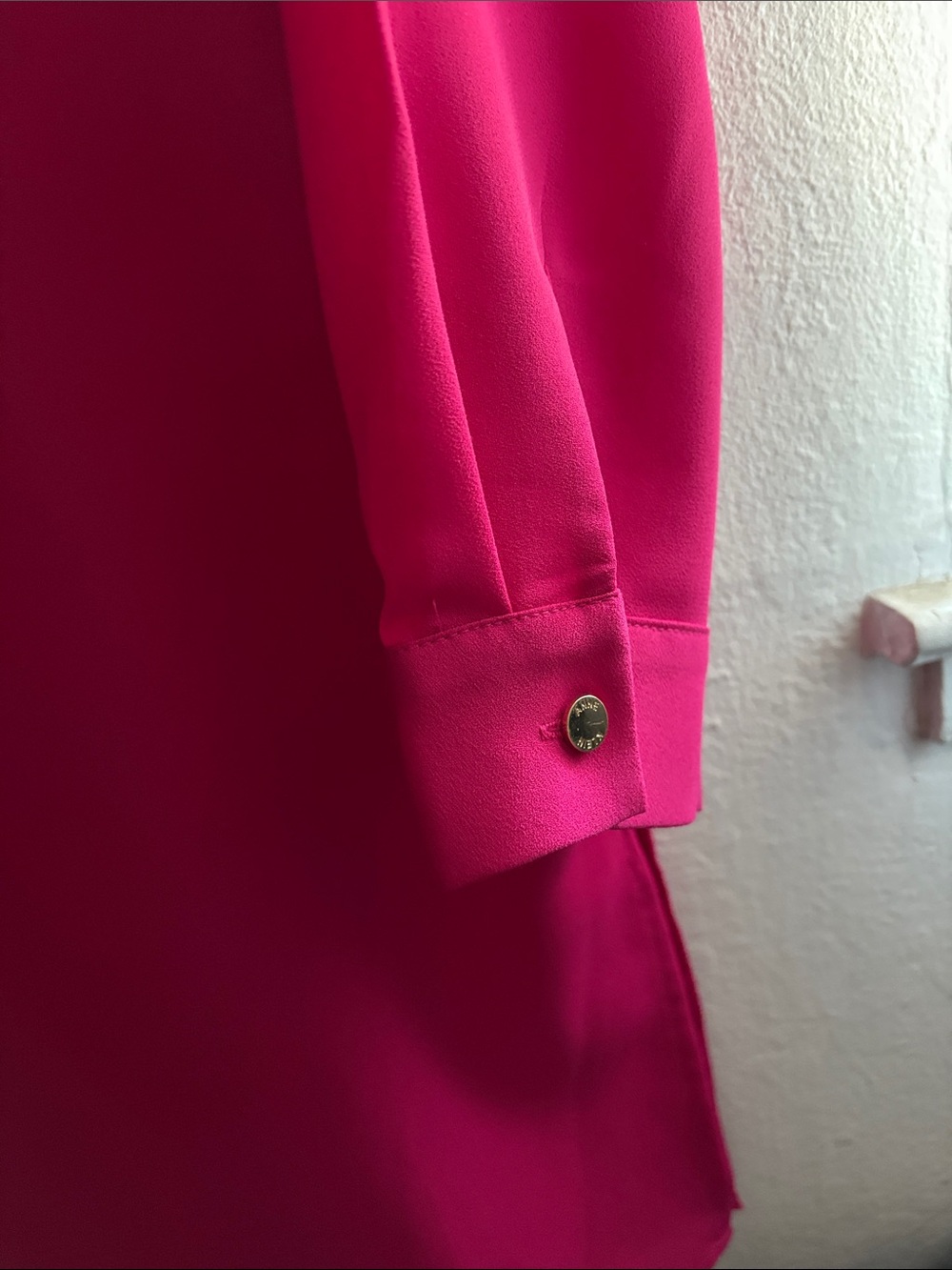 Anne Klein Hot Pink Long Sleeve Tunic Blouse - Picture 2 of 6
